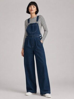 Madewell Denim Superwide Leg Overalls Warham Wash 90s Utility Gorpcore NWT Sz 6
